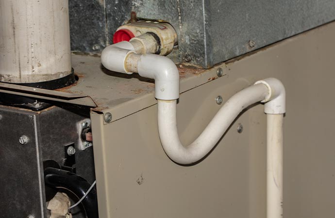 AC unit drainage system installed