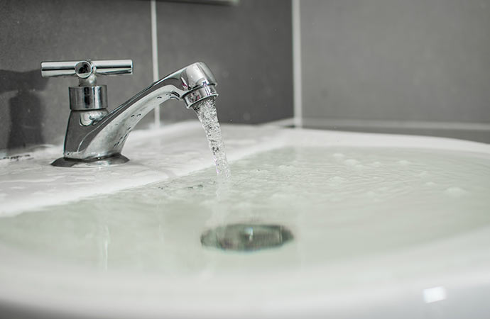 bathroom sink overflowed