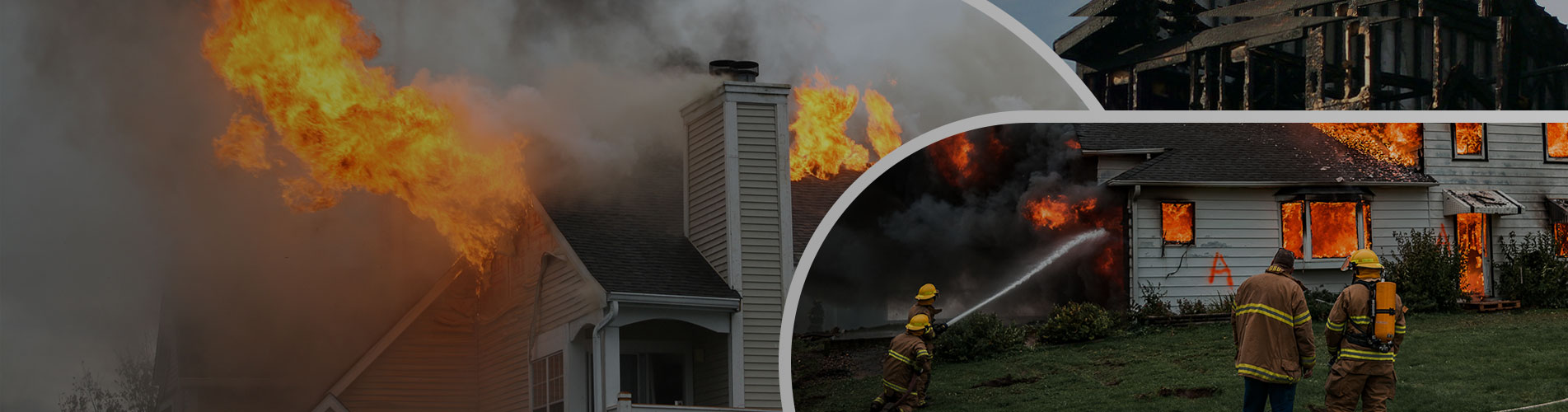 Banner of fire damaged house