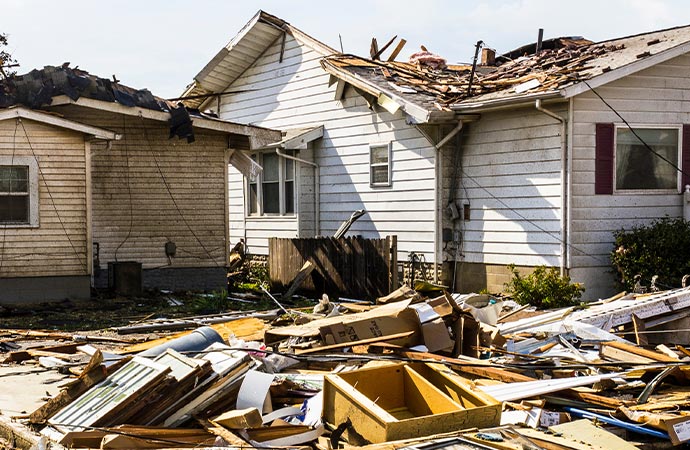 Tornado damaged house