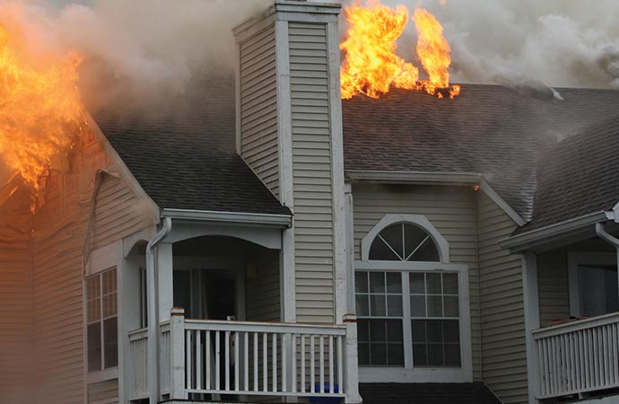 residential home fire damage insurance claim