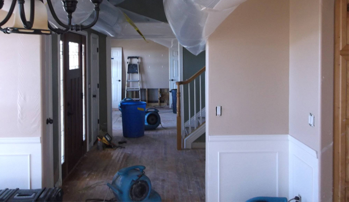 water damage restoration with equipment