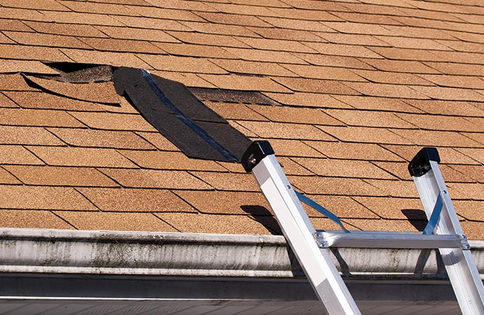 Roof storm damage