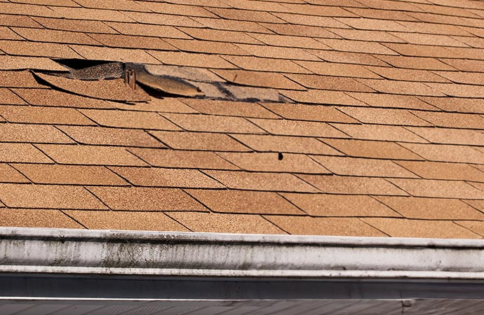 Damaged roof