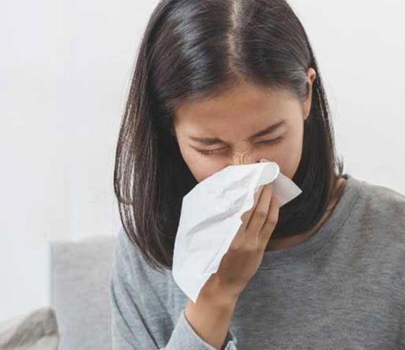 Woman facing allergy problem