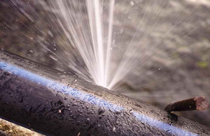 Water pipe break repair service